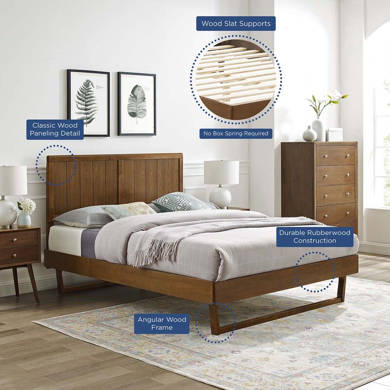 Modway - Alana Queen Wood Platform Bed with Angular Frame image number 9