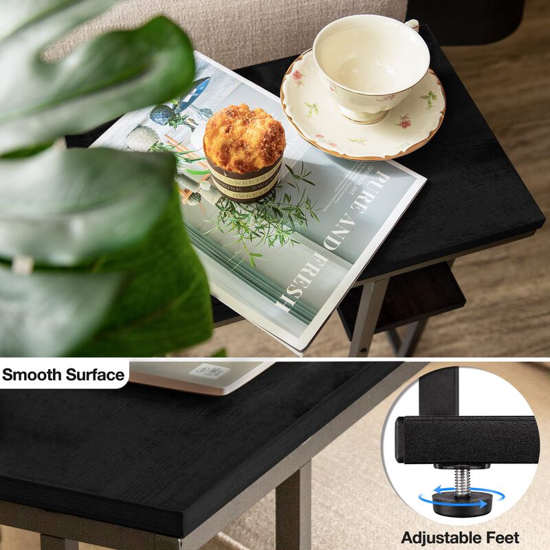 Yoobure C Table End Table Set of 2, Side Tables Living Room, C Shaped Side Table, Couch Tables That Slide Under Couch Table with