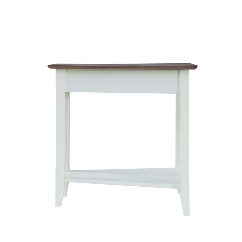 Convenience Concepts American Heritage Wedge End Table, 24"L x 16"W x 24"H, Driftwood Top/White Frame