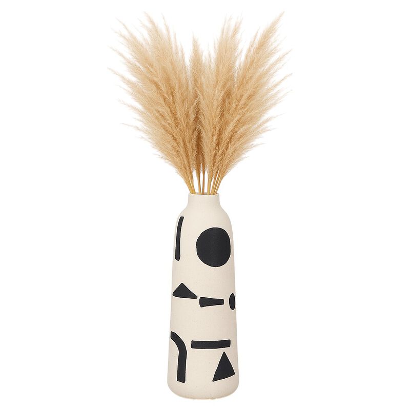 15" Funky Vase, Ivory/Black image number 1