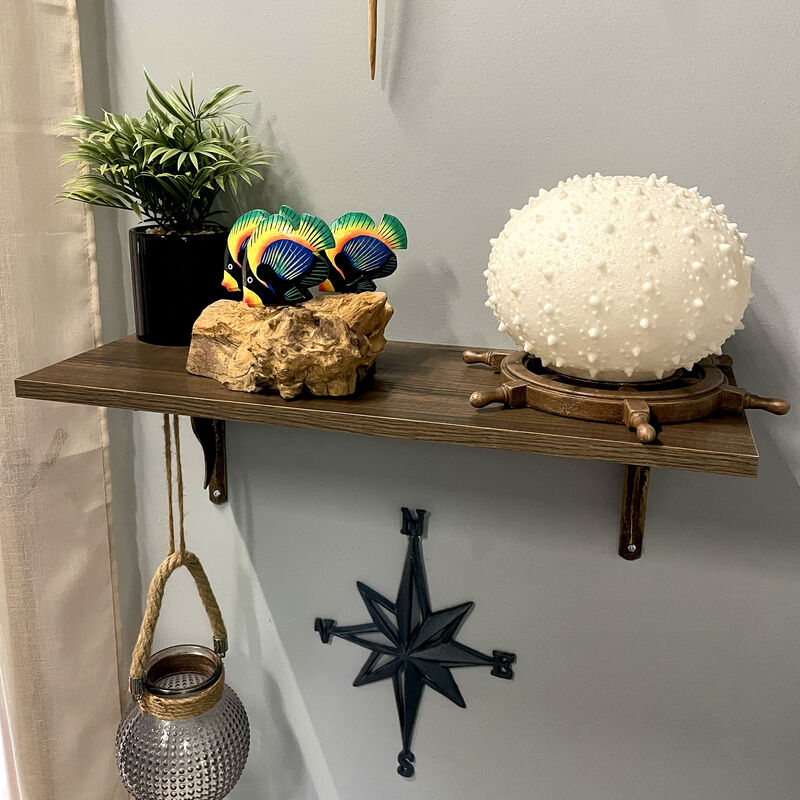 Handcrafted Driftwood & 3 Tropical Fish Sculpture Coastal Nautical Table Decor image number 6