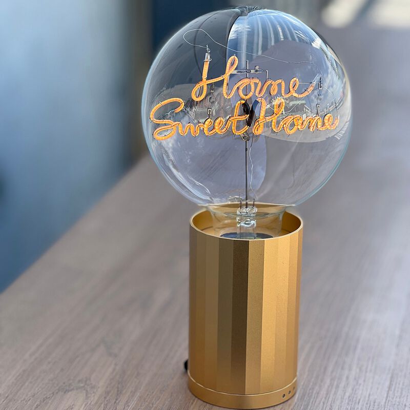 Bulb HOME SWEET HOME Amber with Base Table Lamp PORTABLE Rose Gold image number 2