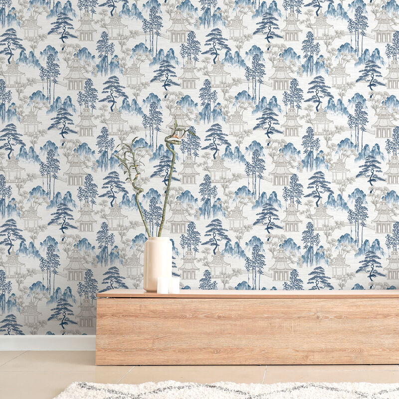 Akio Blue Pagoda Wallpaper image number 4