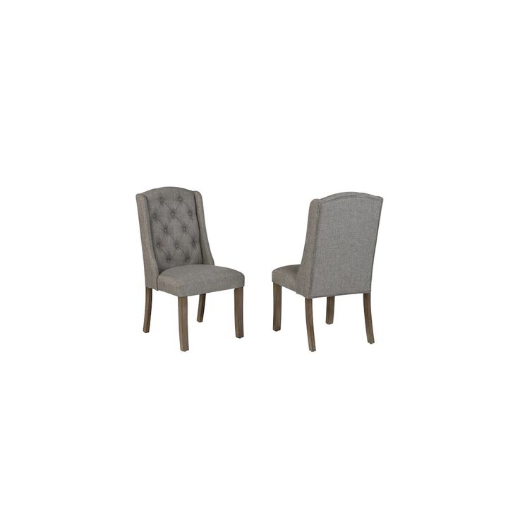 Best Quality Furniture Dark Grey Dining Chairs Wood Legs