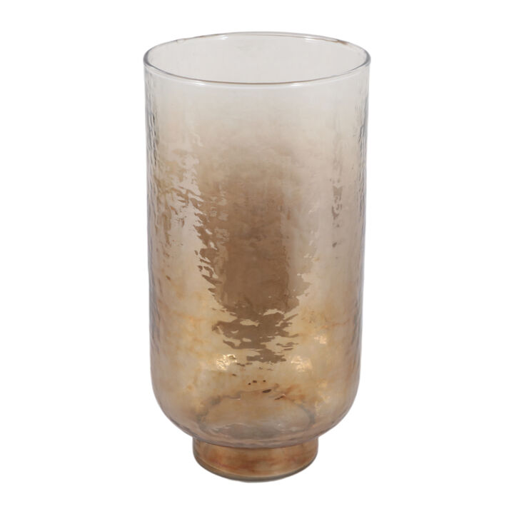 10x5" Luster Glass Hurricane, Clear/brown