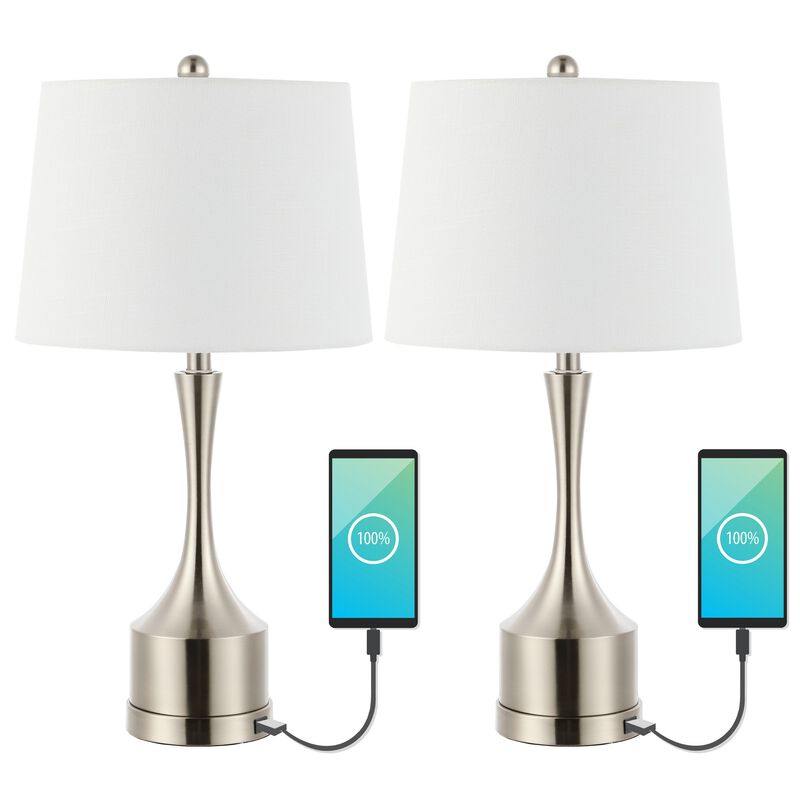 Cooper Classic French Country Iron LED Table Lamp with USB Charging Port (Set of 2)