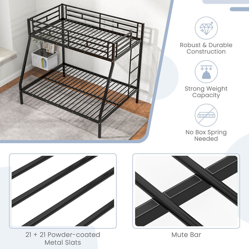 Space-saving Metal Slatted Bed Frame for Teens and Adults Noise-free No Box Spring Needed-White