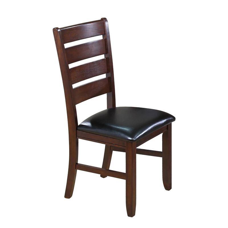 Contemporary Dining Chairs Set of 2  Solid Wood Faux Leather Cushion Side Chairs Kitchen Dining Room Furniture image number 0
