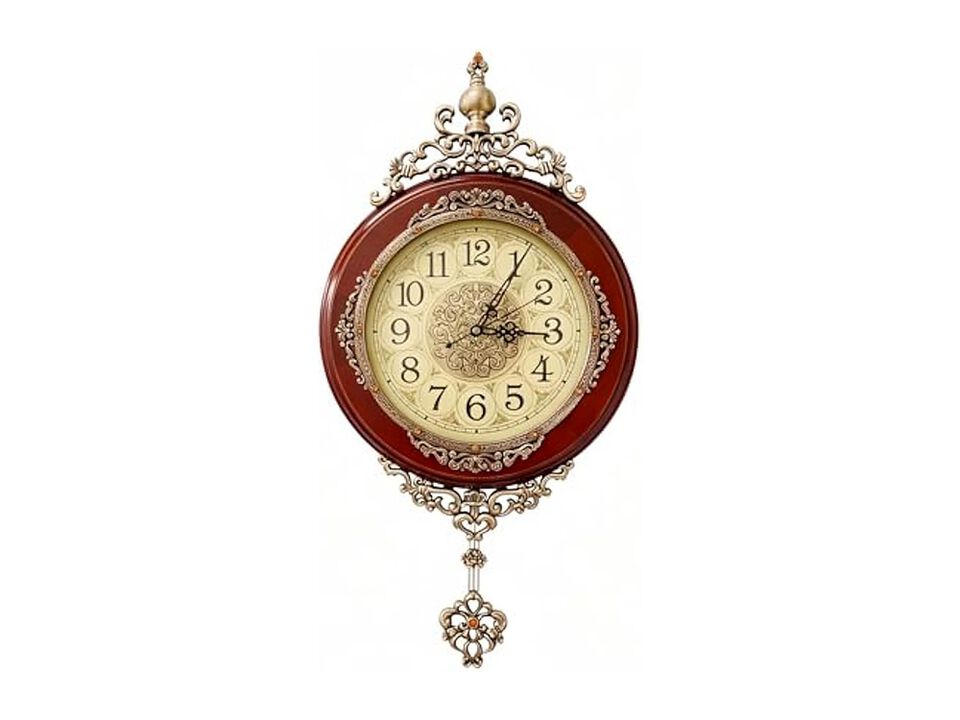 Vintage Pendulum Retro Wood Housewarming Wall Clock 6 Inch Silent Non Ticking