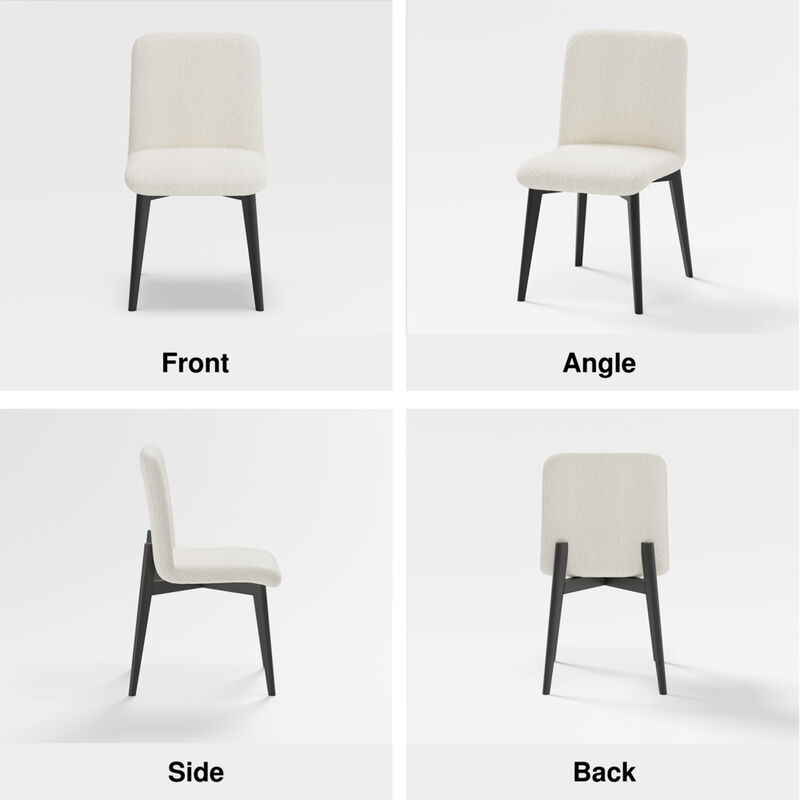 Bethea Upholstered Modern Dining Chairs with Black Leg (Set of 2)