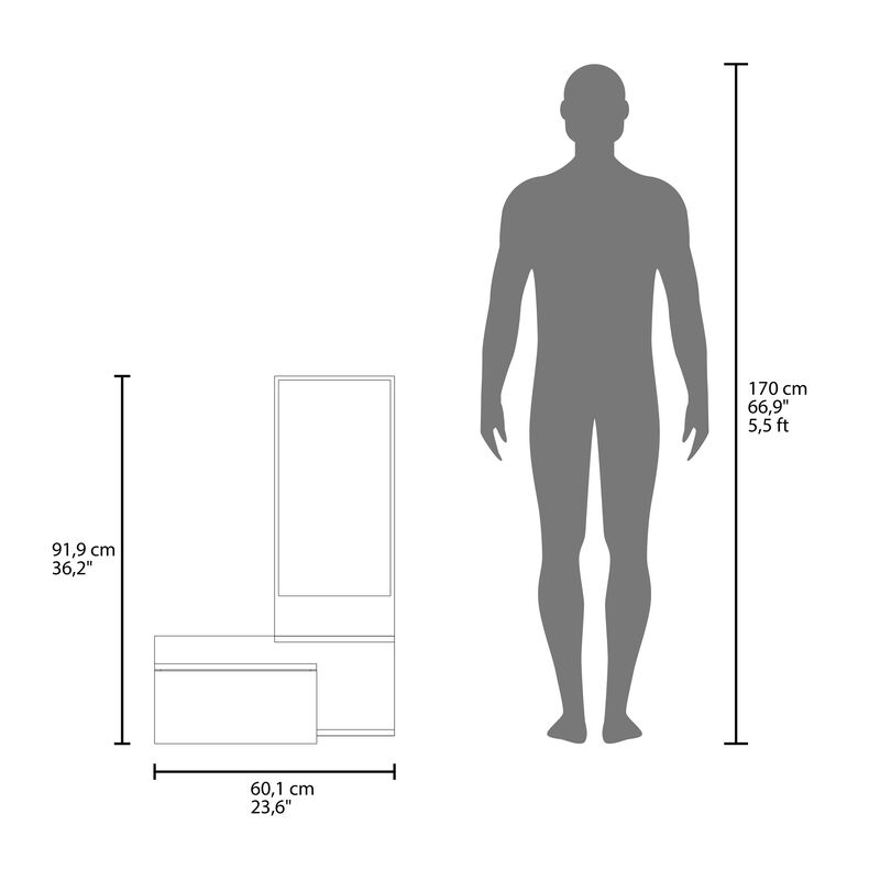 Floating Hallway Cabinet Lowell, Living Room, White