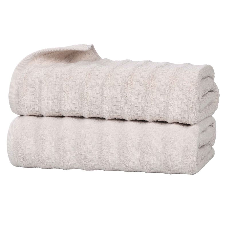 Set of 2 Zero Twist Cotton Waffle Textured Absorbent Bath Sheets image number 0