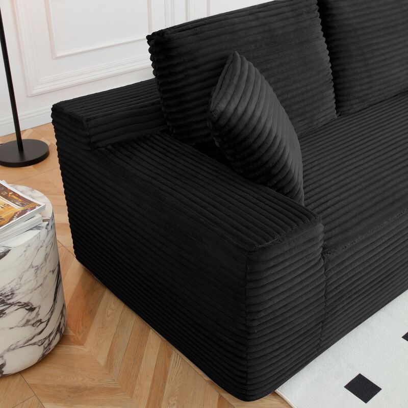 Krebro Oversized Corduroy Sectional Sofa image number 3