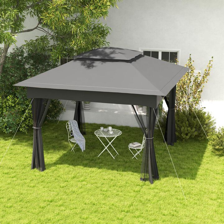 Hivvago Portable 11x11 Gazebo with Mesh Netting & Carry Bag
