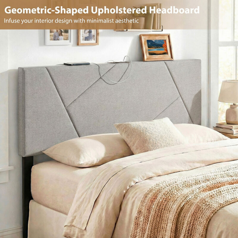Modern Geometric Upholstered Headboard image number 3
