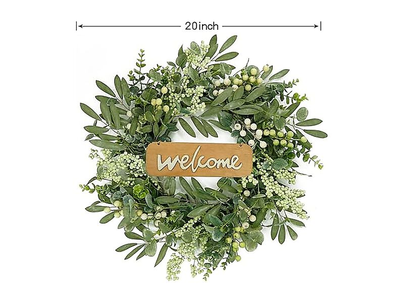 Green Eucalyptus Wreaths Front Door Spring Summer Wreath Leaves Olives Mixed image number 3