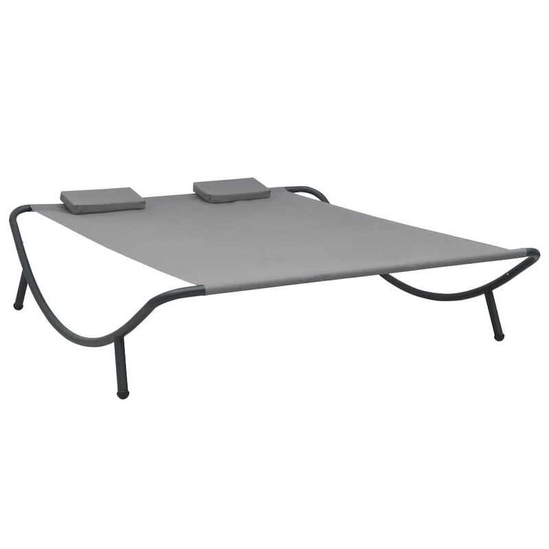 Sun Lounger Anthracite 100% Polyester, Powder-Coated Steel Double