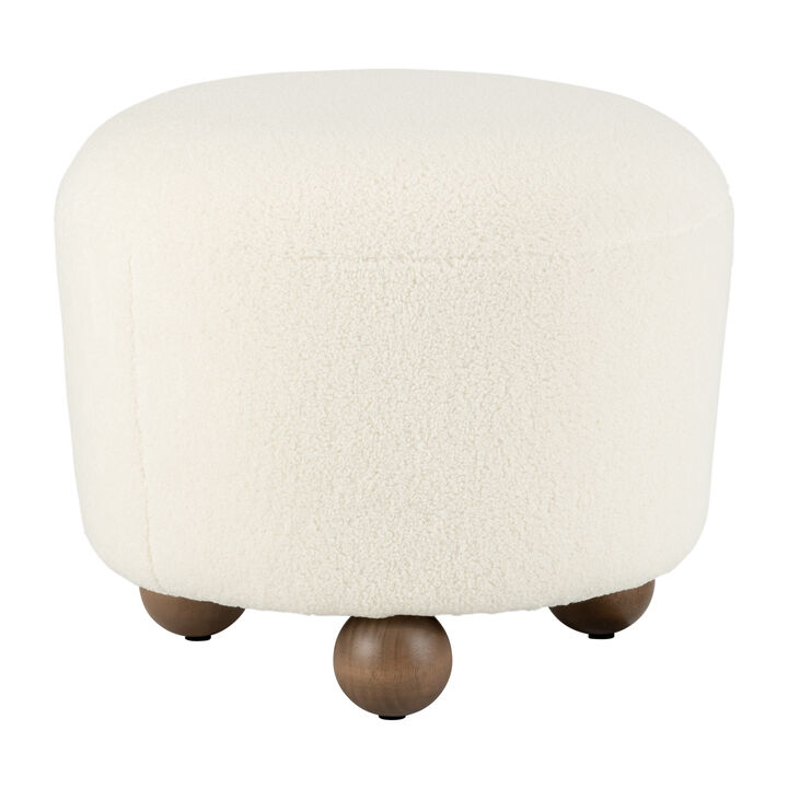 Round Ottoman W/ Ball Feet