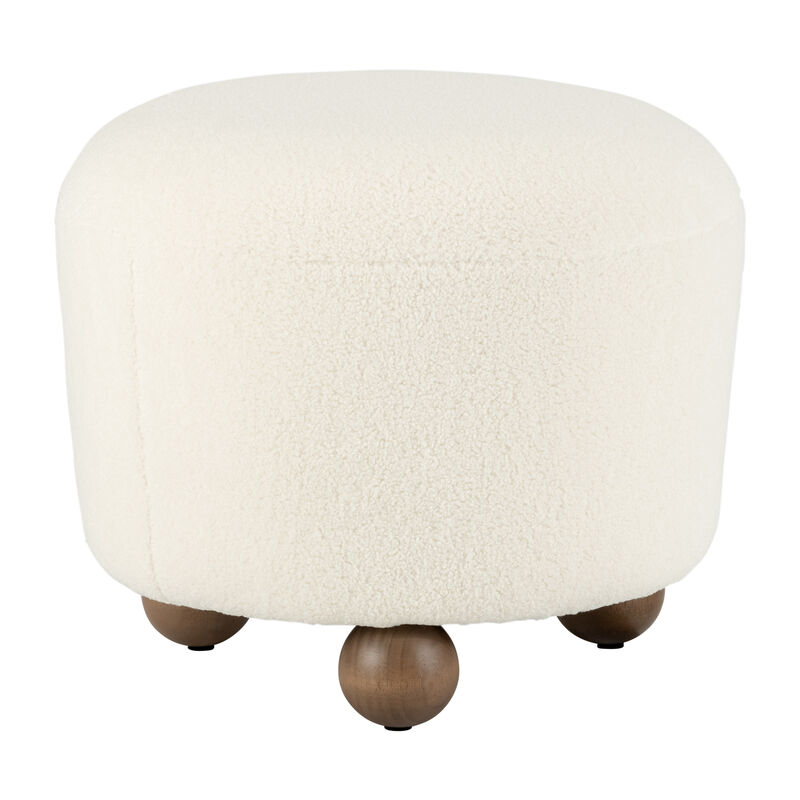 Round Ottoman W/ Ball Feet image number 0