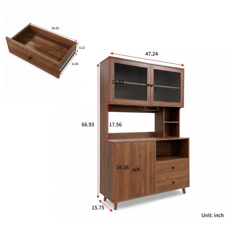 Fumbag Modern Hutch‑Style Kitchen Buffet Cabinet image number 9