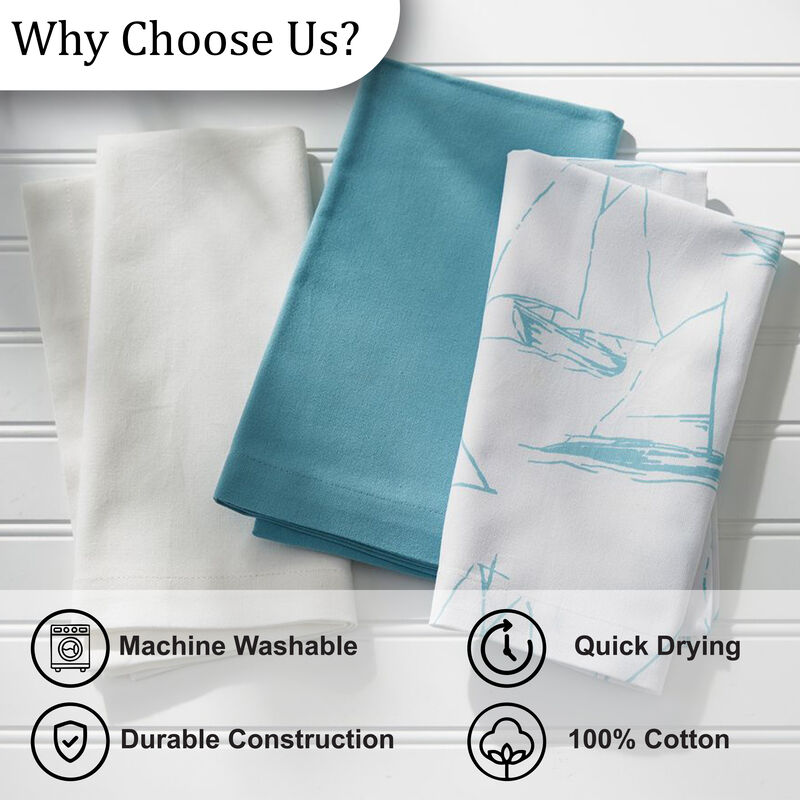 Split P Marine Blue Elements Solid Napkin Set of 4