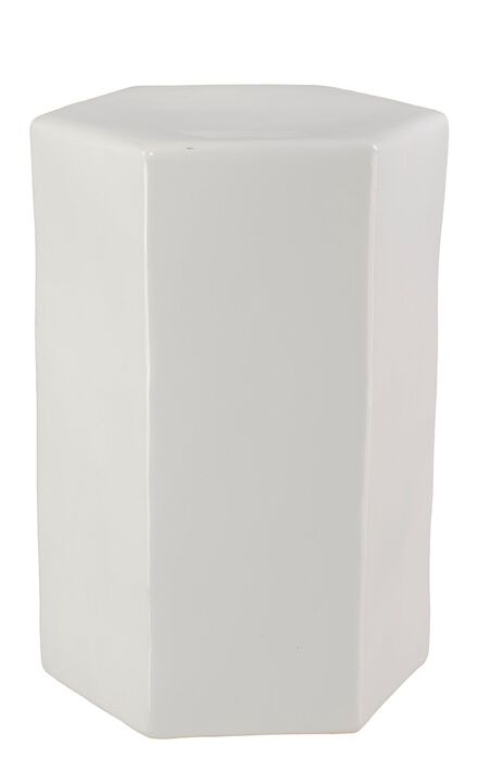 Porto Ceramic Indoor/Outdoor Side Table-Large, White