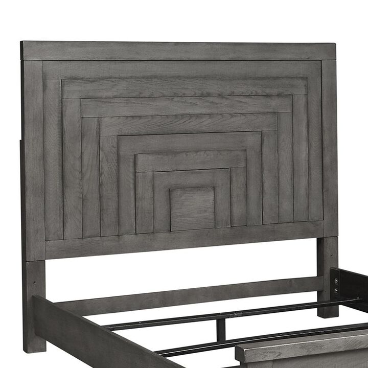Liberty Furniture Modern Farmhouse King Panel Headboard in Dusty Charcoal w/ Heavy Distressing