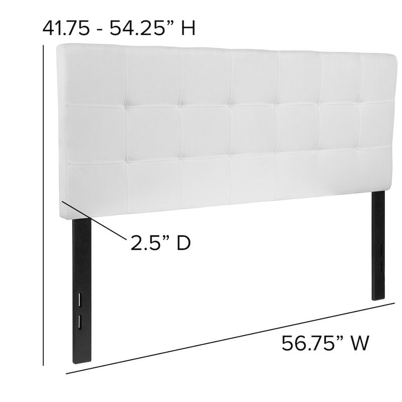 Flash Furniture Tufted Upholstered Full Size Headboard in White Fabric image number 2
