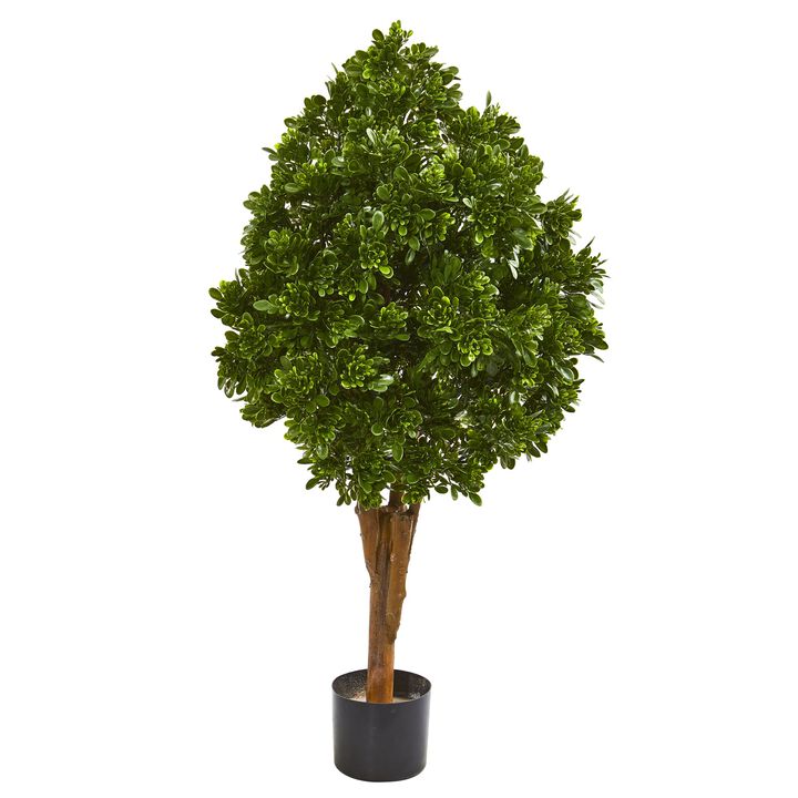 HomPlanti 41 Inches Tea Leaf Artificial Tree UV Resistant (Indoor/Outdoor)