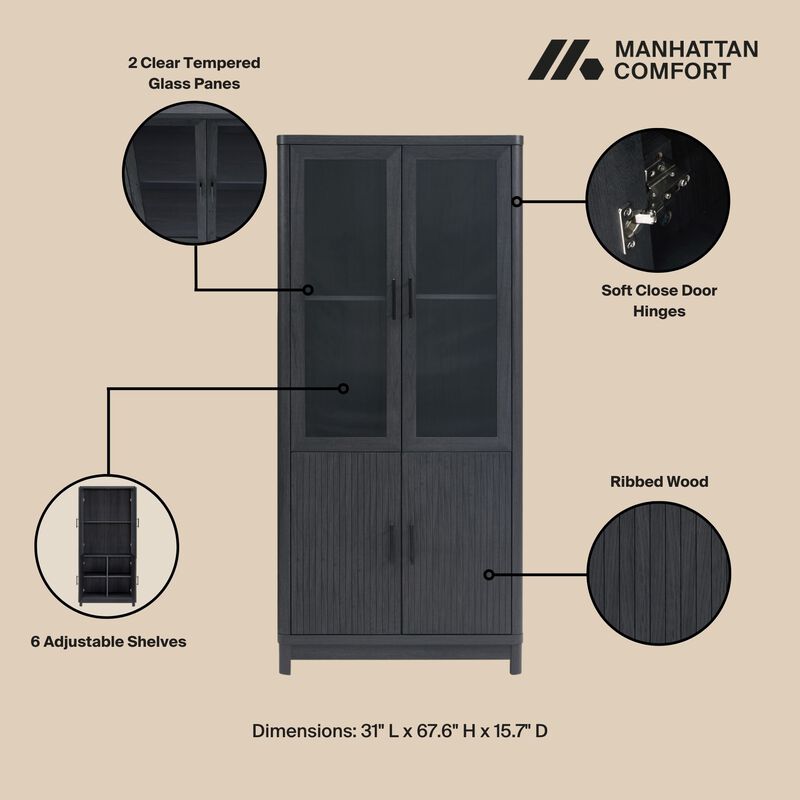 Jodie Dark Gray Bookcase (Set of 3)