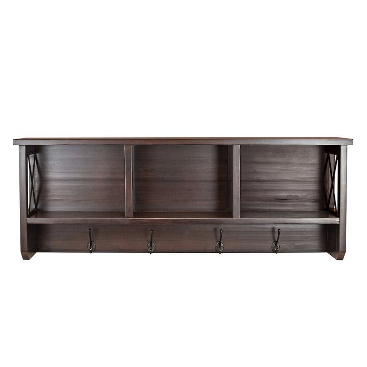 American Furniture Classics Decorative Coat Rack and Storage Accent Rack in Espresso