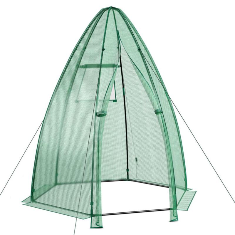 Hivvago 5.5 x 5.5 x 6 Feet Portable Mini Greenhouse with All-Weather PE Cover