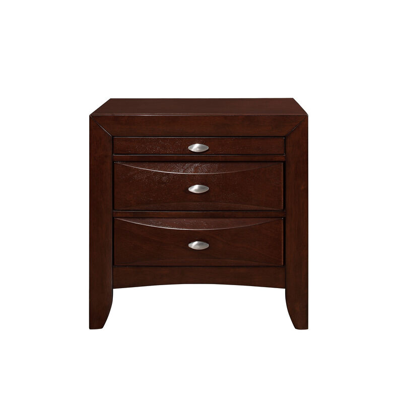Minimalist Three Drawer Nightstand – Wooden Bedside Table with Storage