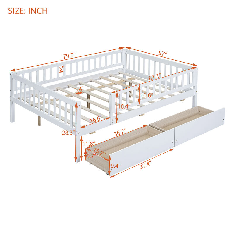 Whisen Multi-functional Design Wood Daybed with Two Drawers image number 9