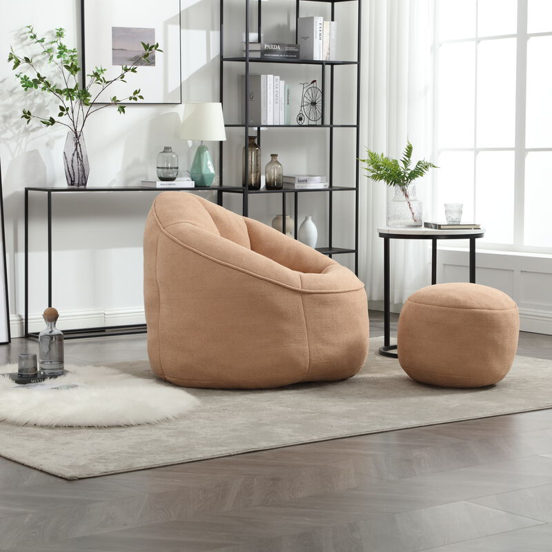 Merax Bean Bag Sofa Accent Chair with Footrest