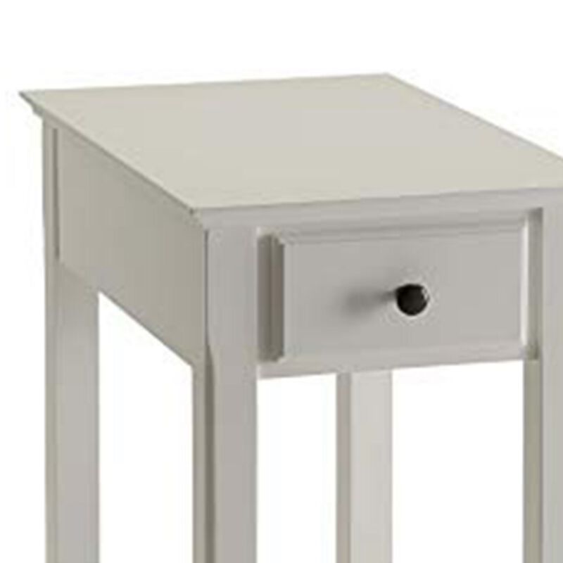 Affiable Side Table, White-Benzara