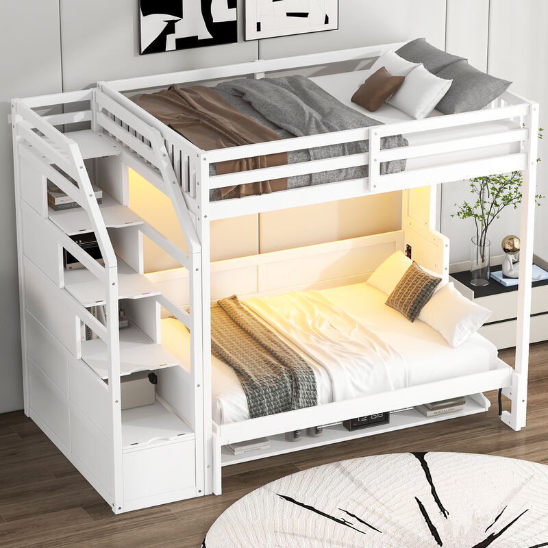 Merax Loft Bed with Storage Staircase