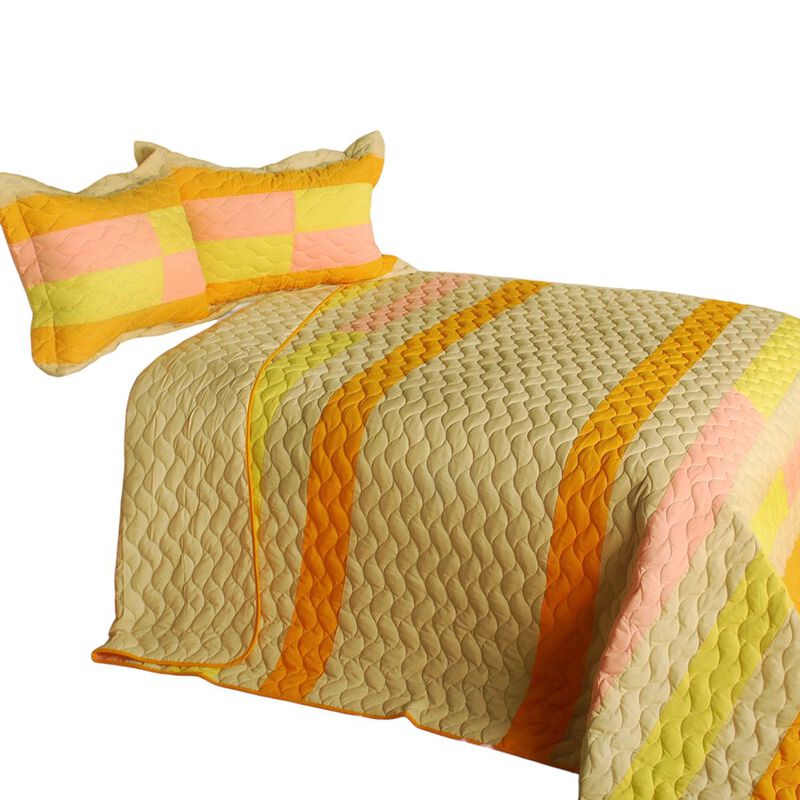 Full Queen Angels Walk on Through 3 Piece Patchwork Quilt Bedding Set image number 1