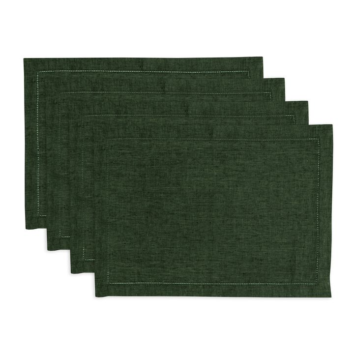 Solino Home 100% Pure Linen Placemats 14 x 19 Inch Set of 4 - Milan