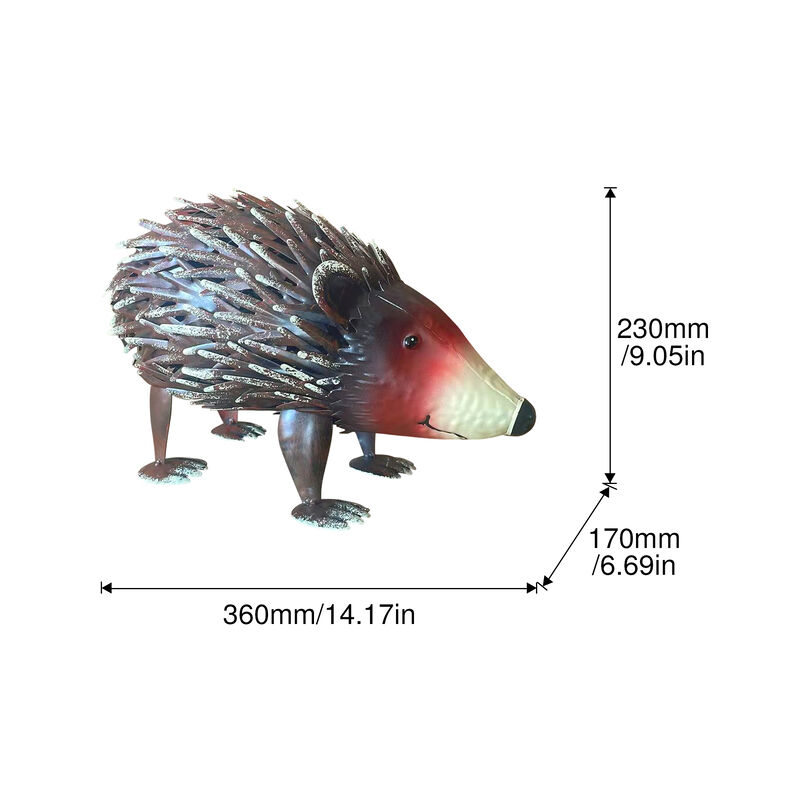 Curgla Metal Hedgehog Garden Statue Handmade Wrought image number 5