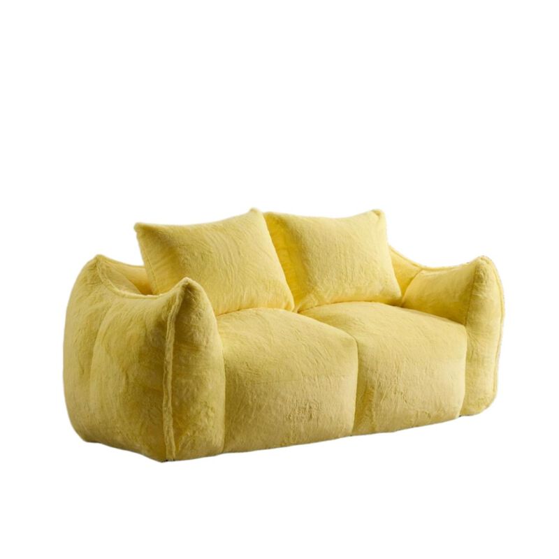 Whisen Giant Bean Bag Couch Ultra Soft Fluffy Loveseat Oversized Chase Lounge Chair with Pillows image number 0