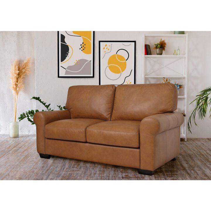 Crafters and Weavers Florentine Top Grain Leather Love Seat
