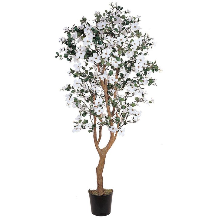 Nearly Natural 5-ft Dogwood Tree w/1140 Lvs & 285 Flrs