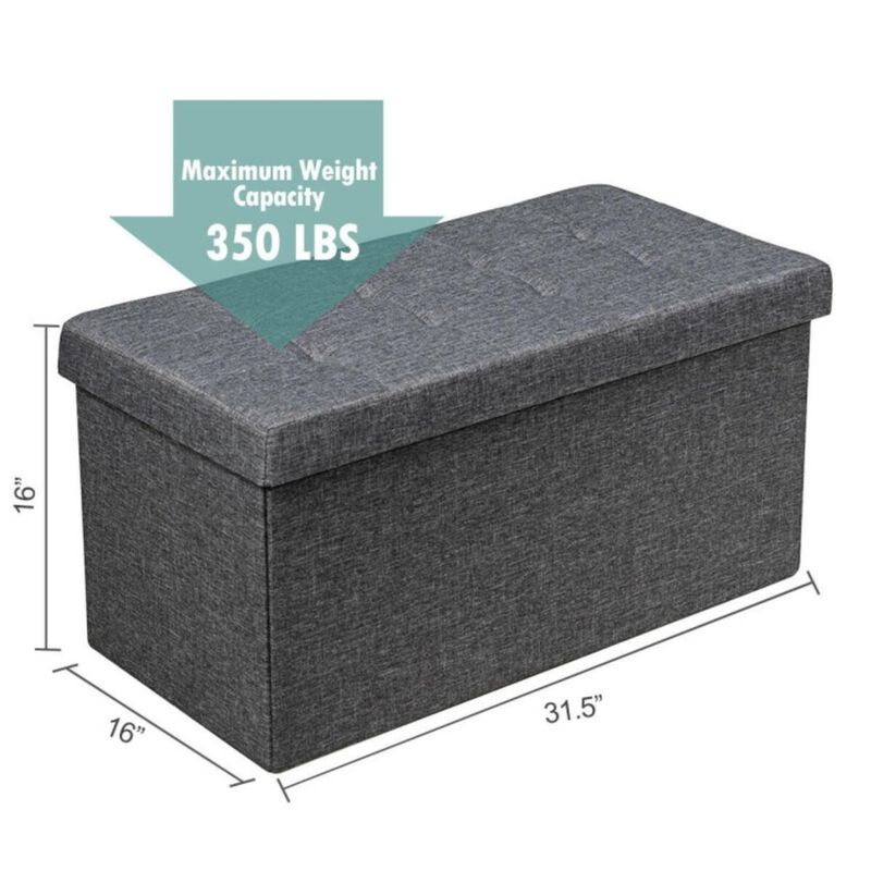 Hivvago 31.5 Inch Storage Ottoman Footrest with Removable Storage Bin
