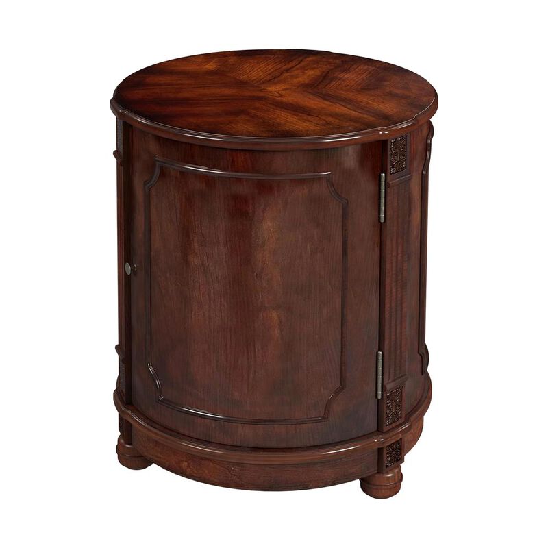 Butler Specialty Thurmond Drum 20W Drum Side Table, Dark Brown
