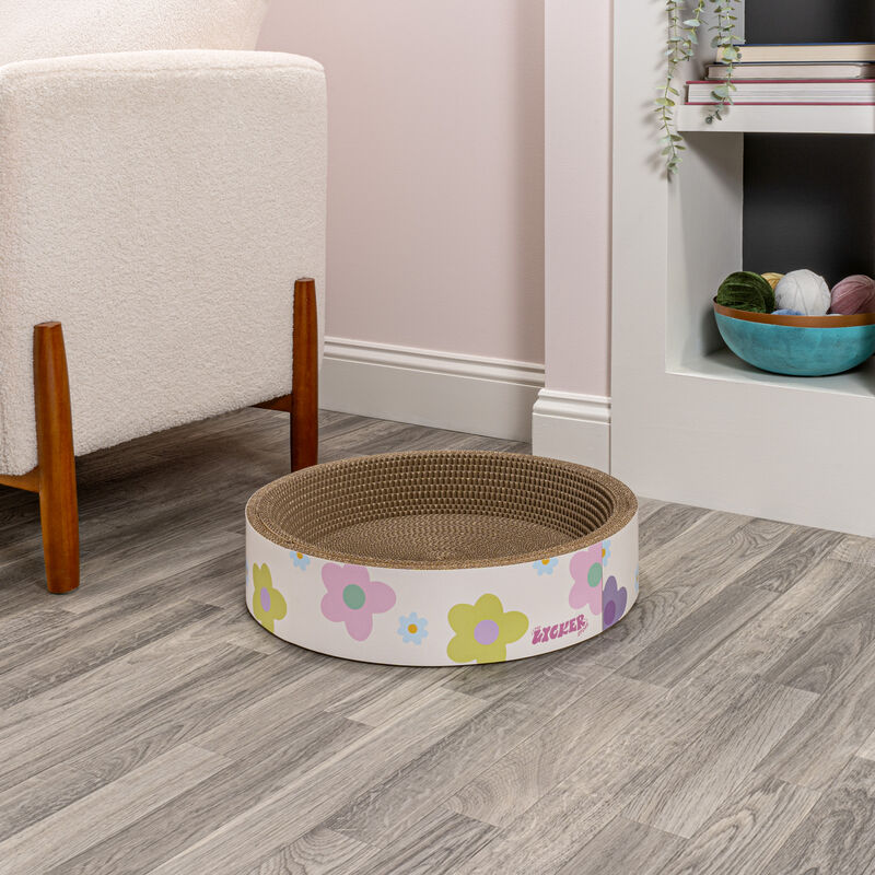 Daisy Modern Cardboard Bowl Cat Scratcher with Catnip