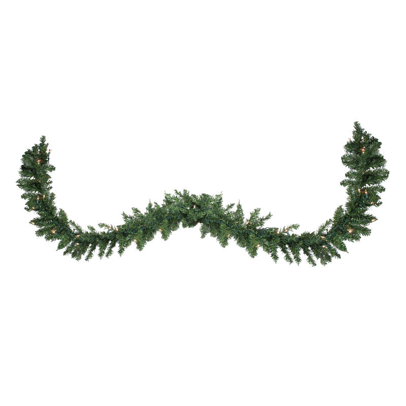 25' x 17" Pre-Lit Buffalo Fir Commercial Artificial Christmas Garland - Clear Lights image number 1