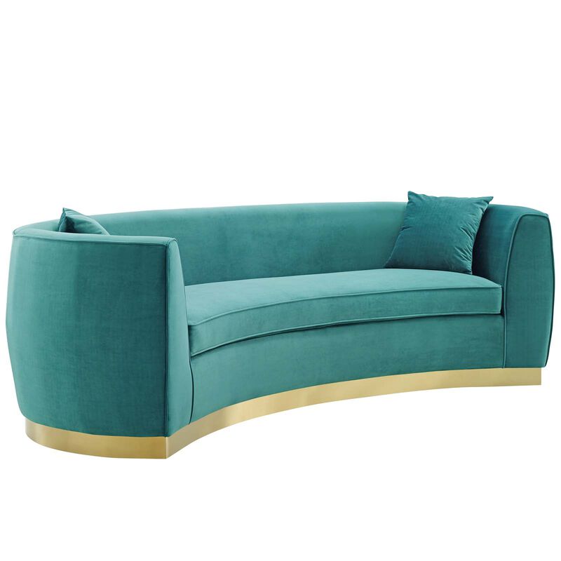 Resolute Curved Performance Velvet Sofa image number 2