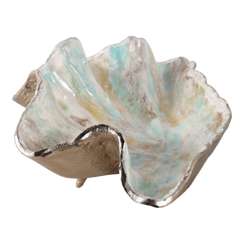 18x12" Metal Seashell Bowl, Multi image number 2