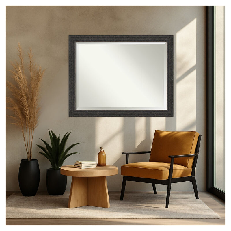 Attic Aged Beveled Wood Framed Wall Mirror image number 5